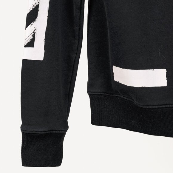 Off-White Black & White Brushed Diagonals Crewneck Sweatshirt - Picture 6 of 10